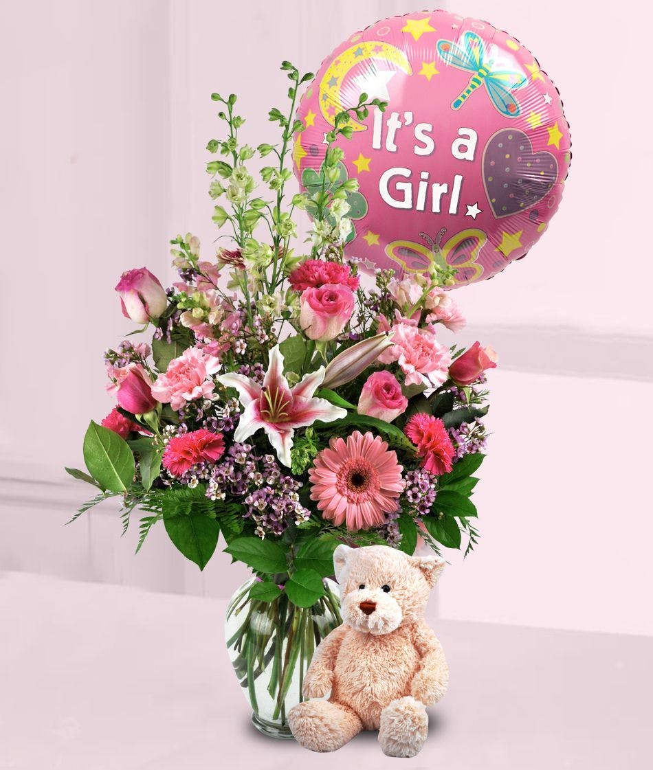 Baby Girl Surprise New Baby Flowers Boesen The Florist Des Moines   Bw65613100813413 